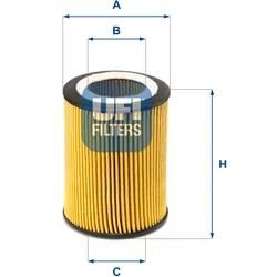 Ufi Ölfilter 2507100 Filtereinsatz 85Mm Für Hyundai