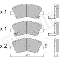 Metelli Bremsbelagsatz, Scheibenbremse 2211670 Für Kia Hyundai