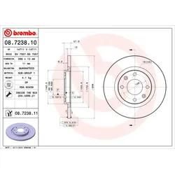 Brembo Bremsscheibe 08723810 266Mm 13Mm Für Citroën Peugeot