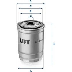 Ufi Kraftstofffilter 2452801 Filtereinsatz 144Mm Für Chrysler Fiat