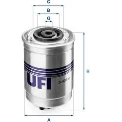 Ufi Kraftstofffilter 2440100 Filtereinsatz 138Mm Gewindemaßm12 Für Ford