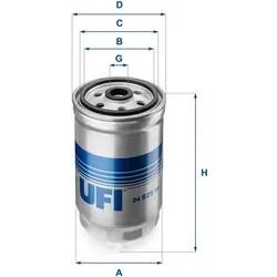 Ufi Kraftstofffilter 2452900 Filtereinsatz 153Mm Für Fiat Chrysler