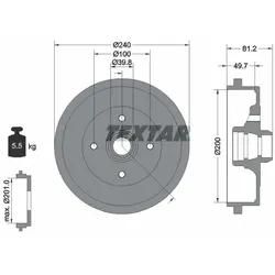 Textar Bremstrommel 94006700 Für Audi Skoda Vw (Faw) Seat