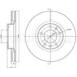 Metelli Bremsscheibe 230295 Belüftet 283Mm 26Mm Für Citroën Peugeot