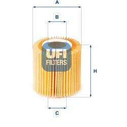 Ufi Ölfilter 2515000 Filtereinsatz 67Mm Für Toyota