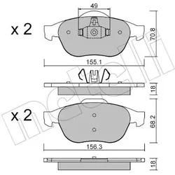 Metelli Bremsbelagsatz, Scheibenbremse 2203362 Für Renault