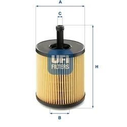 Ufi Ölfilter 2519700 Filtereinsatz 142Mm Für Vag