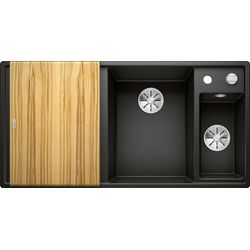Blanco Schwarz Einbauspüle Axia Iii 6 S Silgranit Infino Ablauf Becken Rechts / Mit Holz-Schneidbrett - Image 4