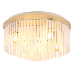 Licht Deckenleuchte Deckenlampe Metall Sandfarben Matt Glasstäbe Satiniert D 50 Cm - Bild 3