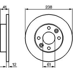 Bosch Bremsscheibe 0986479165 Voll 238Mm 12Mm Für Dacia