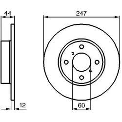 Bosch Bremsscheibe 0986479B45 Voll 247Mm 12Mm Für Opel Vaughall Suzuki