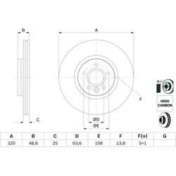 Bosch Bremsscheibe 0986479680 Belüftet 320Mm 25Mm Für Volvo