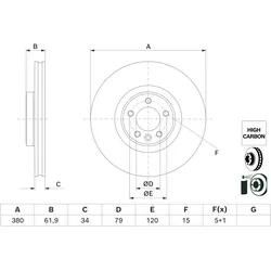 Bosch Bremsscheibe 0986479B18 Belüftet 380Mm 34Mm Für Land Rover