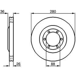 Bosch Bremsscheibe 0986478437 Belüftet 280Mm 26Mm Für Opel Vaughall Isuzu