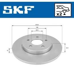 Skf Bremsscheibe Vkbd90026s2 280Mm 12Mm Für Ford Jaguar