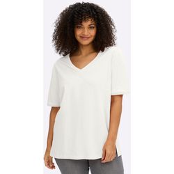 Sheego Damen Ecru V-Shirt - Bild 4
