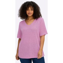 Sheego Damen Orchidee Rundhalsshirt "T-Shirt" 1 erhältlich in Größe 40/42/44/46/48/50/52/54/56/58 von Baur - Bild 6