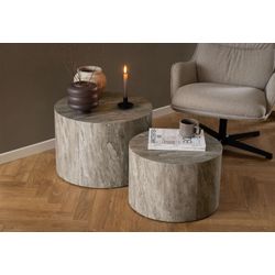 Actona Group Grau Couchtisch "Dice 2Er Set - Steinoptik Modern & Stilvoll Skandinavisches Design" Couchtisch Beistelltisch Rund 2Er-Set Steinoptik In Weiteren Variationen T: 58/50 Cm von Baur - Bild 4