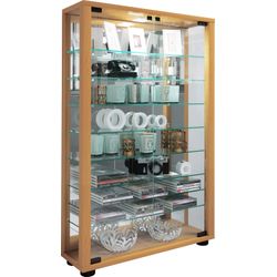 Vcm Buche Standvitrine "Glas Stand Vitrine Sammelvitrine Lumo Mini Spiegel" 1 Stk. Tlg. von Baur - Image 5