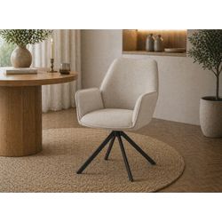 Actona Group Beige Esszimmerstuhl "Glenda 2Er-Set 360 Drehbar Mit Armlehnen In Mehreren Farben" () Bequem Gepolstert & Mit Armlehne Für Hohen Sitzkomfort von Baur - Image 5