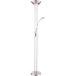 GLOBO LIGHTING Deckenfluter LEONAS mit Leselampe, LED-Stehleuchte aus Nickel und Glas, warmweiß, 180 cm Höhe, grau - Bild 5
