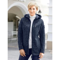 Sheego Damen Marine-Meliert Kapuzenfleecejacke - Bild 4