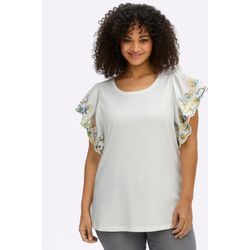 Sheego Damen Ecru-Royalblau Shirt - Bild 4