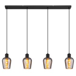 Schwarz Hängelampe Esstischlampe Wohnzimmerlampe Glas Rauch Retro Pendellampe H 150 Cm - Bild 4