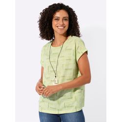 Pistazie-Ecru-Bedruckt Print-Shirt - Bild 4