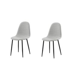 Venture Design Grau Polar Esszimmerstuhl, Hellgraues Polyester Und Schwarzes Metall, - Image 3