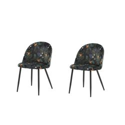 Venture Design Esszimmerstuhl Von Mehrfarbiges Florales Polyester Und Schwarzes Metall - Image 3
