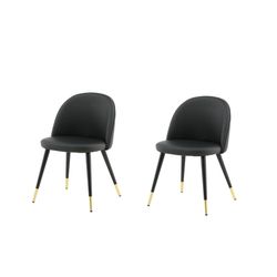 Ebuy24 Schwarz Velvet Esszimmerstuhl Pu Kunstleder - Image 4