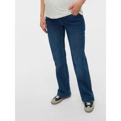 Mama.licious Damen Blau Mamalicious Maternity – Schlag-Jeans Mit Weichem Überbauchbund Und Waschung In Dunklem Mittel - Bild 3