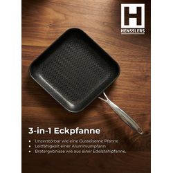 Hensslers Silberfarben Bratpfanne "Premium Aus Edelstahl Eckpfanne Mit Wabenstruktur 28 Cm" Edelstahl 18/10 1 Tlg. von Baur - Image 3