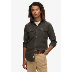 Superdry Herren Chive Grün Langarmhemd "Flannel Workwear Shirt" Aus Baumwolle Regular Fit Mit Hemdkragen Pflegeleichtes Webmaterial erhältlich in Größe von Baur - Bild 4