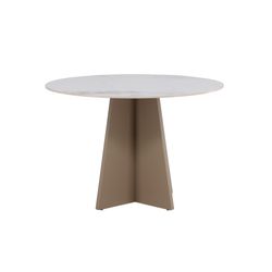 Venture Home  Beige Beige Esstisch "Bootcut Runder Esstisch Ø 110 Cm Aus Sinterstein In Marmoroptik" Esszimmertisch Steinplatte Mdf-Untergestell Rund Beige Edel von Baur - Image 4