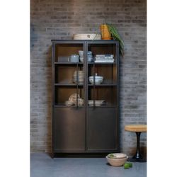 Woood  Schwarz Vitrine "Exhibit Metall Pulverbeschichtet H 173 X B 99 X D 45 Cm" Wandbefestigung Empfohlen Tragkraft 20 Kg Pro Boden Pfleigleicht von Baur - Image 4