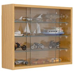 Vcm Nordic Drivalo S Hängeschrank, M. 2 Schiebetüren Und 3 Einlegeböden Glas Und Naturholz, Natur, - Image 4