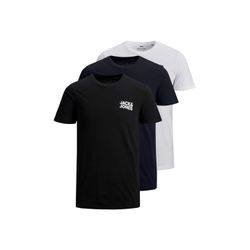 Jack & Jones Herren Weiß Marineblau Schwarz T-Shirt "T-Shirt Jjecorp Logo Tee O-Neck 3Pk 3Er Pack" erhältlich in Größe M/S/XL von Baur - Bild 5