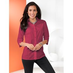 Damen Hemdbluse mit 3/4-Ärmeln weinrot, Größe 48 - Bild 3
