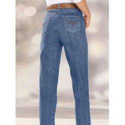 Damen 5-Pocket-Jeans mit Stretch-Anteil blue-bleached, Größe 88 - Bild 4