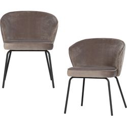 Woood Khaki Schwarz Esszimmerstuhl "Admit Bezug Mit Metallgestell Und Runde Formen H 78 X B 60 X T 58 Cm" (Set) 2 Stk.(Set 2 St) Velvet Tragkraft 150 Kg Schwarzen Beinen Pfleigleicht von Baur - Image 4