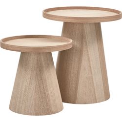 Woood  Natur Beistelltisch "Maud Aus Lackiertem Mdf Mit Konischem Standfuß Ø45x50 Cm" Tragkraft 15 Kg Glatte Oberfläche Durch Pressholzfaserplatte von Baur - Image 5
