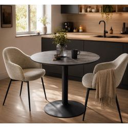 Actona Group Schwarz Esstisch "Ibiza Runder Küchentisch - Pflegeleicht Platzsparend & Robust" Tisch Tulpentisch 1 Stk. Tlg. Cafetisch Esstisch Rund Ø 80 Cm Mit Trompete Gestell von Baur - Image 4