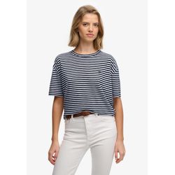 Superdry Damen Weiß – Studios – T-Shirt In Optic/Schwarz Gestreift Mit Rundhalsausschnitt - Bild 3