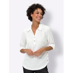 Damen Schlupf-Bluse in bügelfreier Crêpe-Qualität ecru, Größe 50 - Bild 3