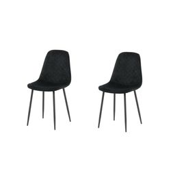 Venture Home Schwarz Schwarz Esszimmerstuhl "Polar Diamond 2Er-Set Esszimmerstühle In Grau-Samt 150 Kg Belastbar" () 2 Stk.polsterstuhl Samt-Bezug Metallbeine Diamantsteppung Edel von Baur - Image 3