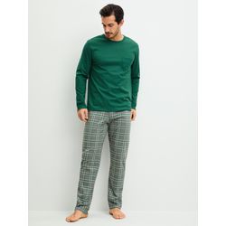 Calida Herren Grün Relax Imprint 2 Pyjama, Langfür Xl, Maskuline Silhouette Mit Klarer Linienführung Und Legerem Rundhalsausschnitt - Bild 5
