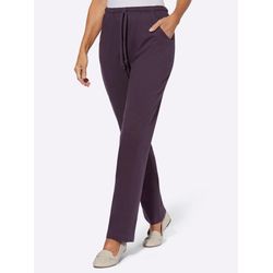 Damen Jerseyhose mit Tunnelzug und Bindeband aubergine, Größe 54 - Bild 3