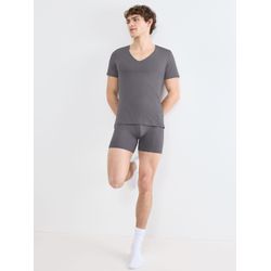 Sloggi Herren Grau Slg Base V-Neck Baumwolle Medium - Bild 4